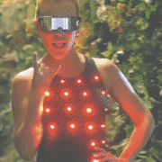 Dark Power Bodysuit, animated LED pattern display
