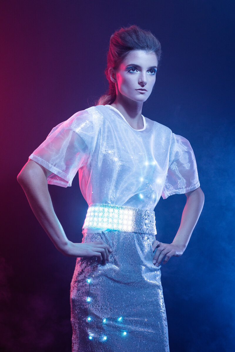 LED dress illuminated